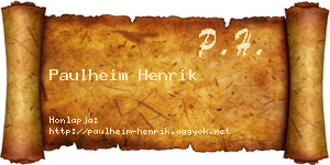 Paulheim Henrik névjegykártya